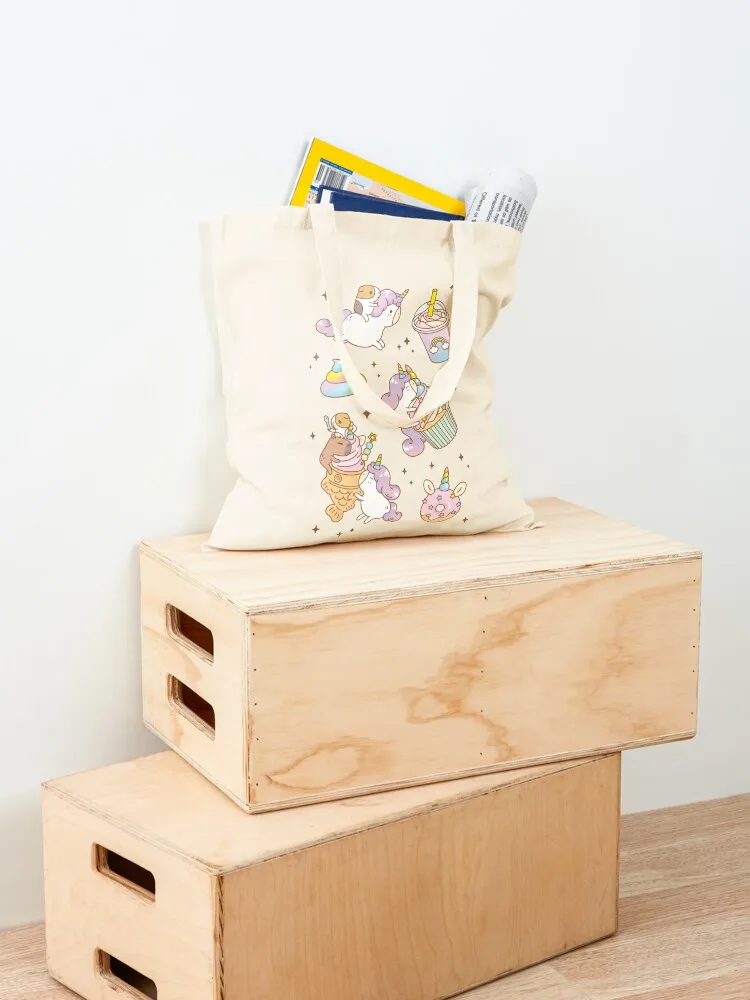 Bubu the Guinea Pig، Unicorn Party Tote Bag حمل حقيبة المرأة حقيبة تسوق حقائب اليد للنساء
