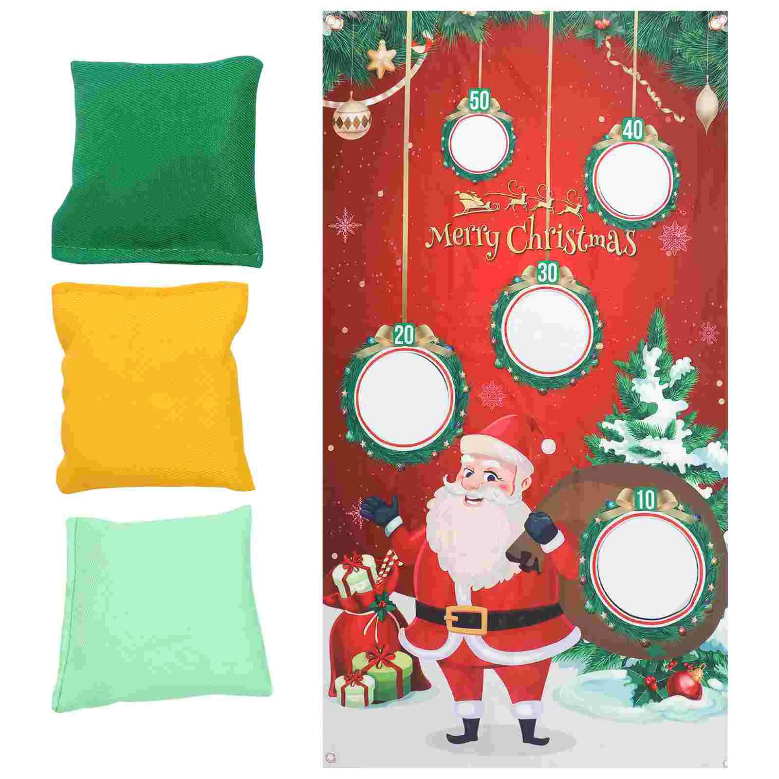 Christmas Beanbags Theme Toss Game Stock Stuffer Fillers Party Games Banner Xmas Sandbag