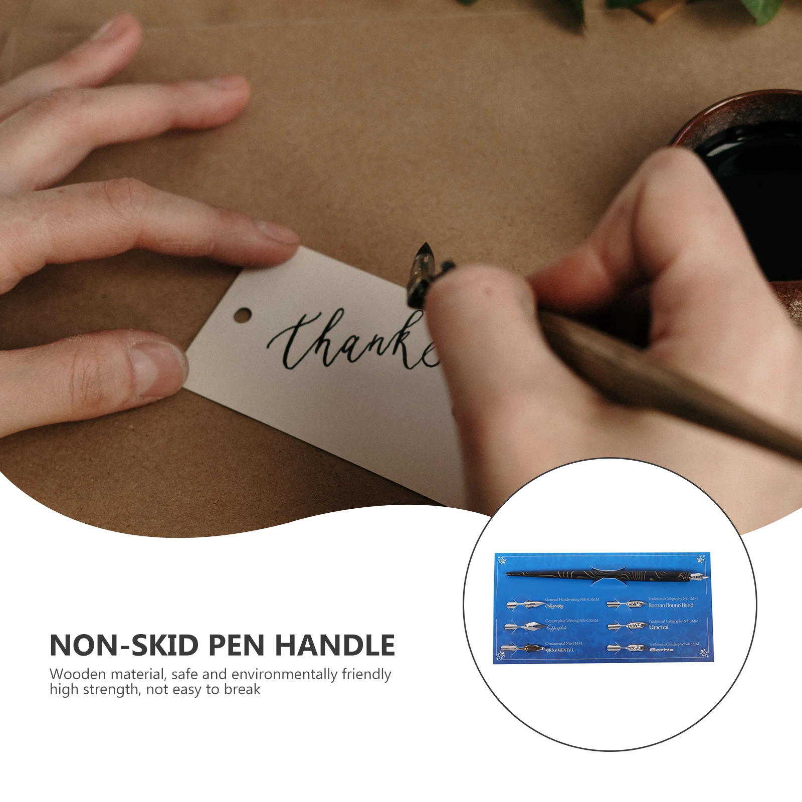 1 مجموعة قسط الخشب مجموعة أقلام الخط الإنجليزية تراجع مجموعة أقلام قبضة مريحة متعددة الأغراض الخط كاتب كيت هدية للأطفال #6