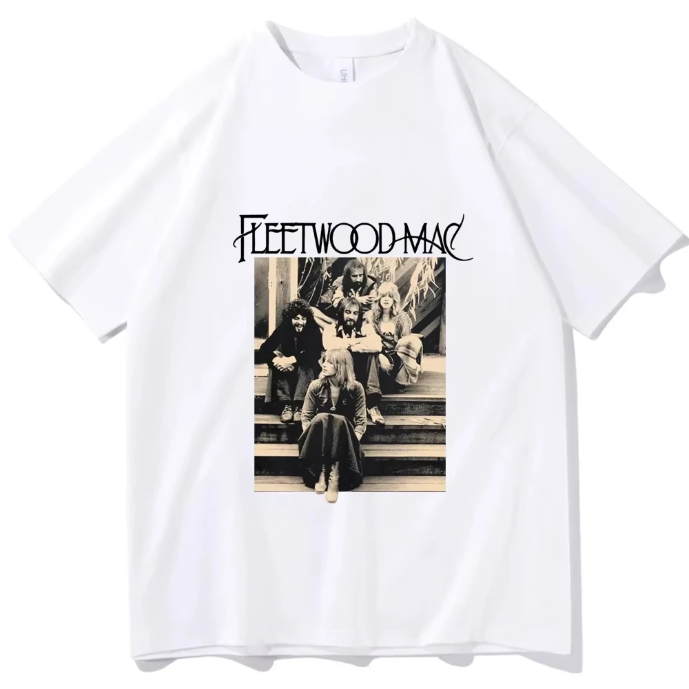 Camiseta Unissex Casual de Verão 2026 Fleetwood Mac Stevie Nicks para Fãs de Música - Gola Redonda Regular