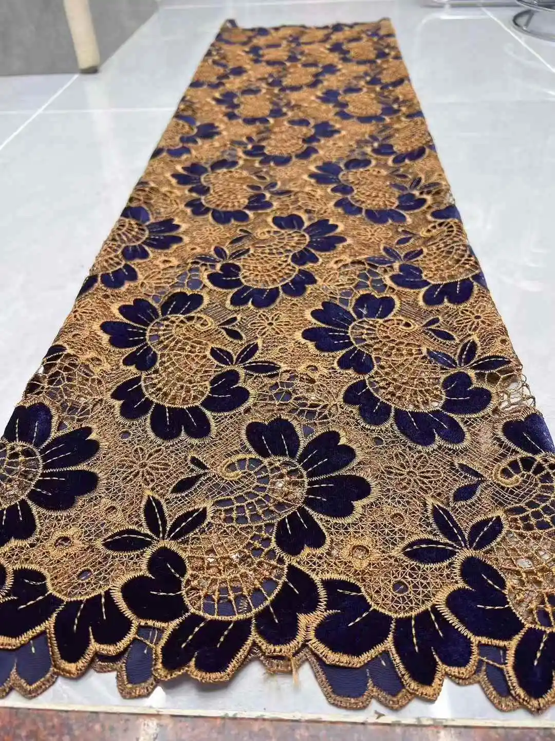 2026 Purple African Nigerian Velvet Lace Fabric High-Quality Embroidery for Wedding Party Sewing SHXI