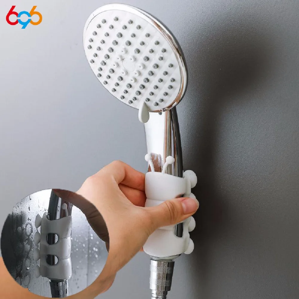 New Fixed Seat Silicone Universal Universal Hole Free Movable Shower Suction Cup Nozzle Base Shower Head Bracket Accessories