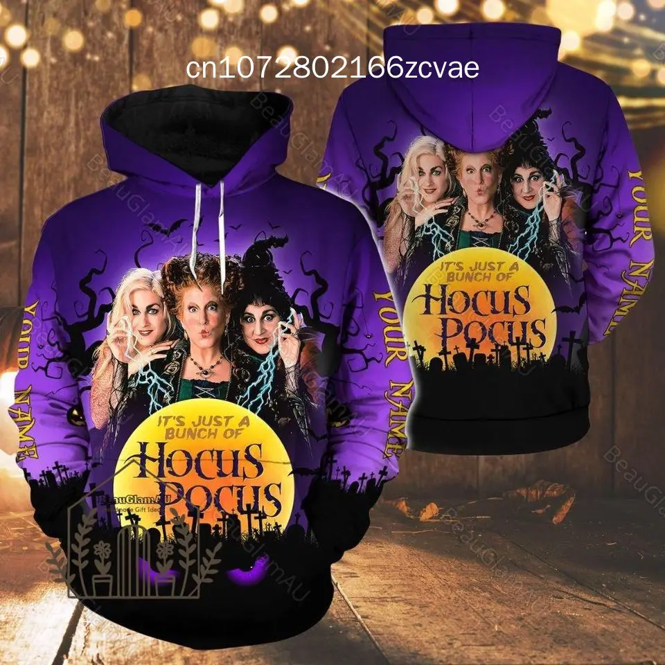 Spring and Autumn Disney Hocus Pocus 3D Hoodies 2025 New  Men's and Women's Children's Hoodie Casual Street Y2K sweater