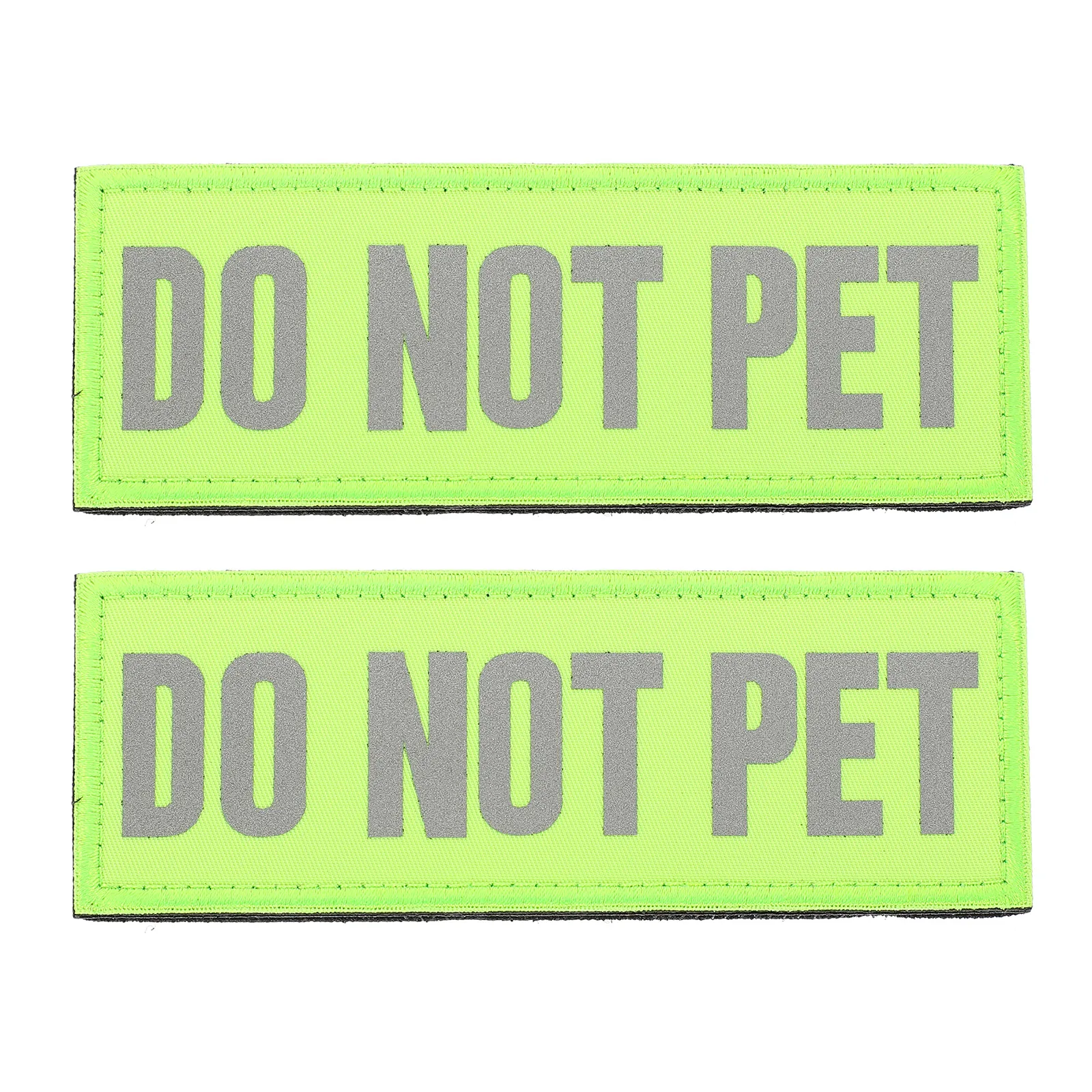 

2pcs Reflective Service Dog Patches Cloth Stickers for Backpacks Vest Green Do Not Pet Durable Safe Night Visibility Dog Harness