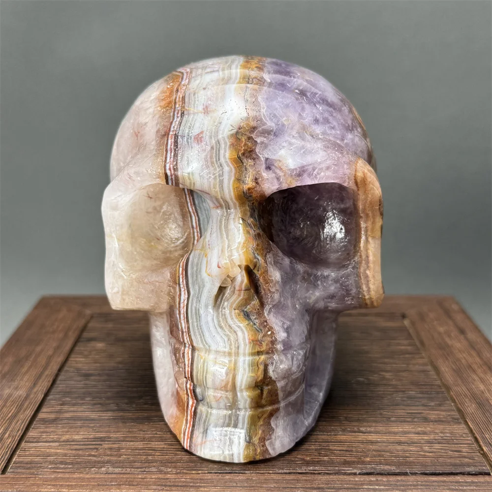 

Natural Fantasy Amethyst Skull Hand-Carved Skull Aura Super Energy Home Decoration Witchcraft Altar Meditation Ornaments