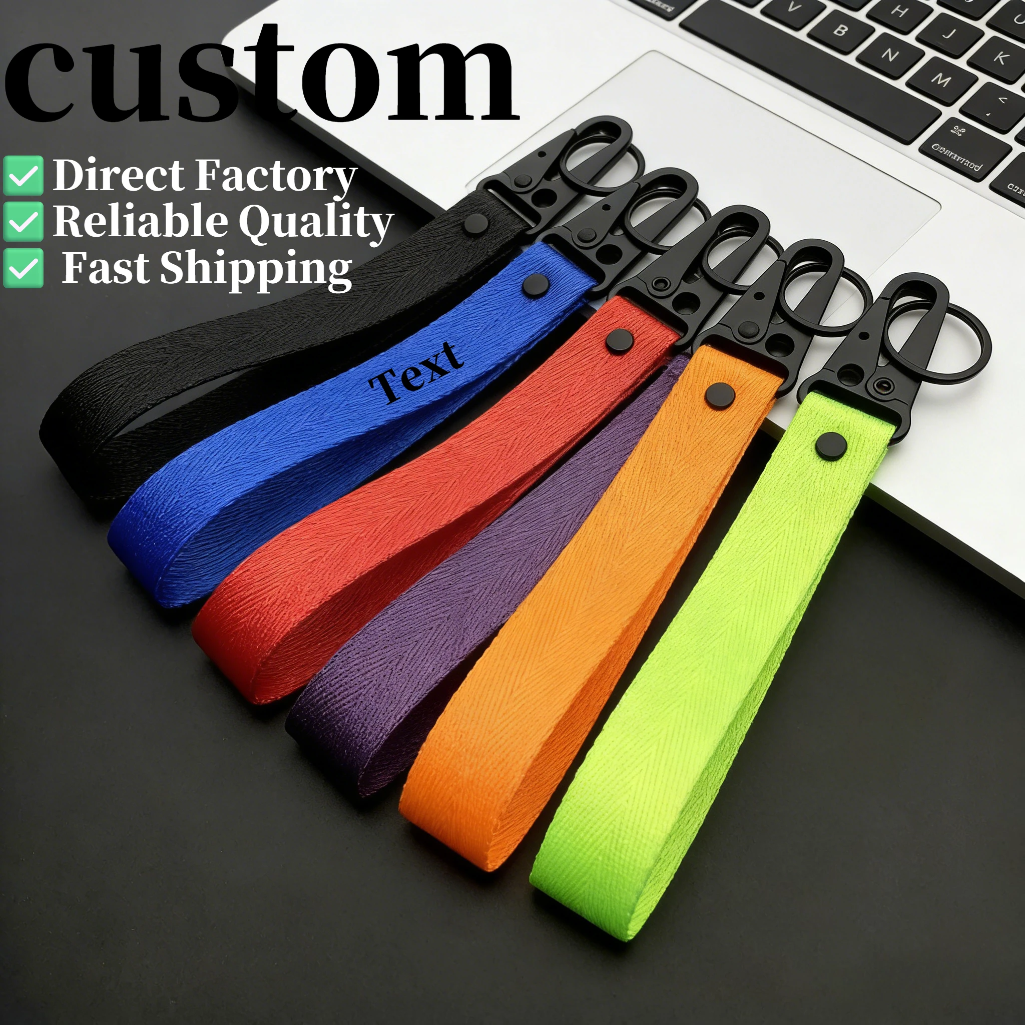 

Custom Woven Tape Keychain Personalize Pendant Key Ring Fashion Universal Car Accessories Lanyard Hanging Strap Wholesale Gift