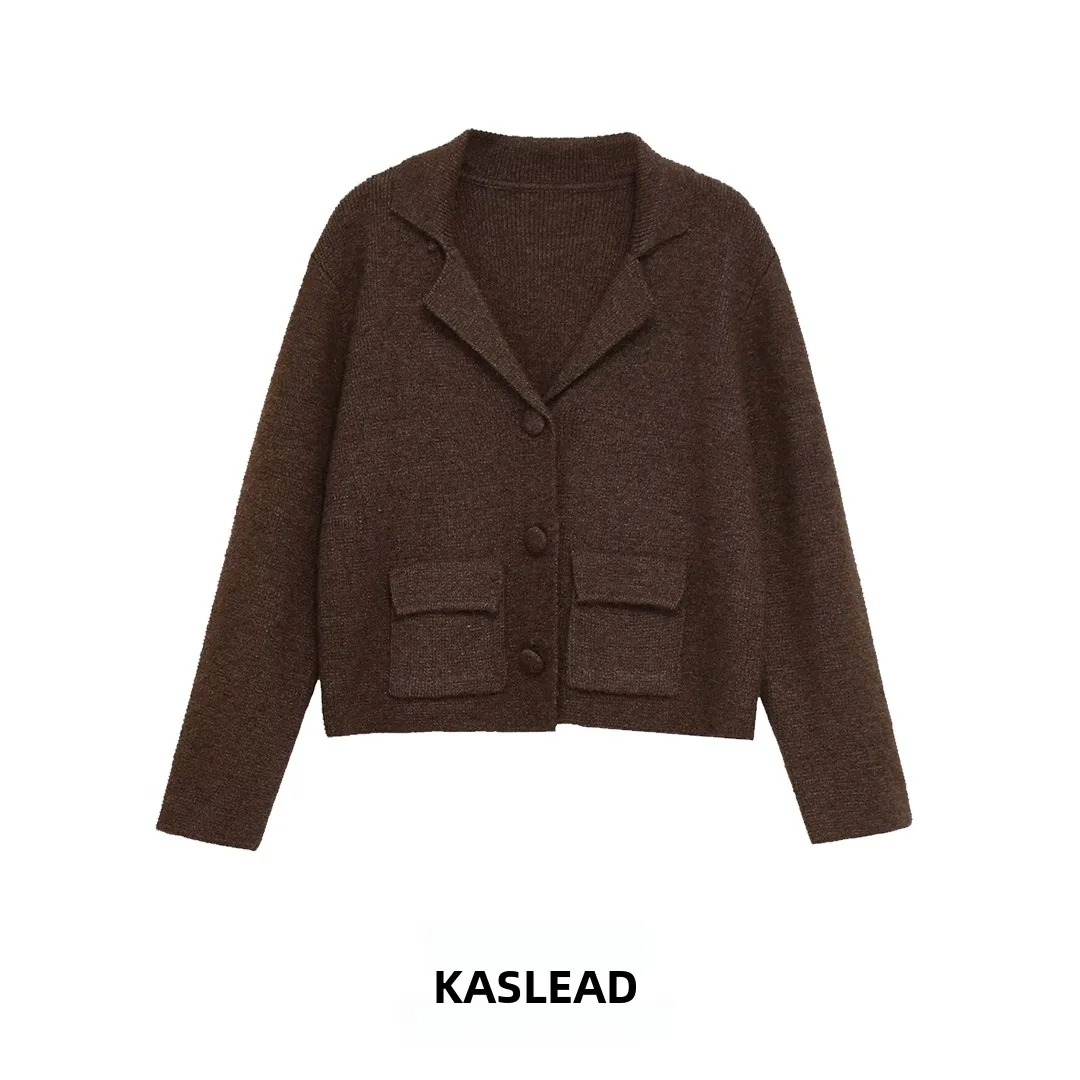 

KASLEAD Новый женский модный универсальный открытый кардиган с цветочным принтом Jaet 64272, длинное волокно из полиэстера, застежка на пуговицы