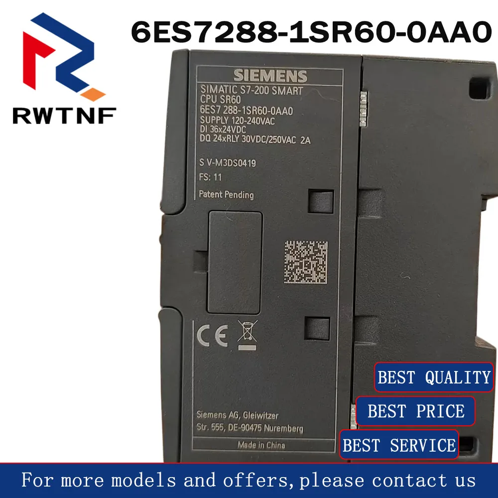 

Brand New Genuine 6ES7288-1SR60-0AA0 SIEMENS 200smart CPU module,100% original warehouse stock