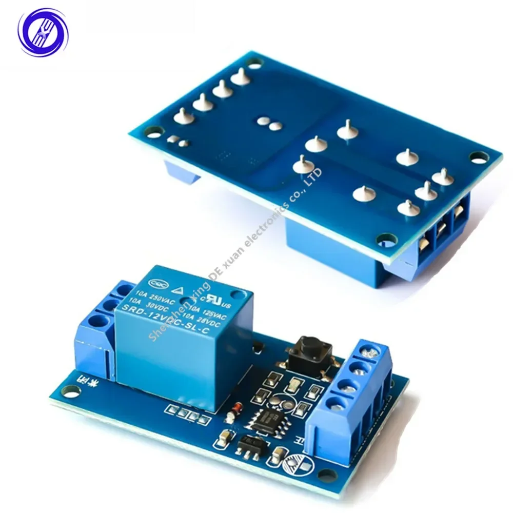 12V Single Bond Button Bistable Relay Module Modified Car Start and Stop Self-Locking Switch One Key