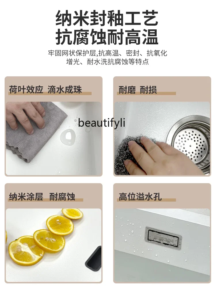 Invisible small sink cup washer single trough vegetable sink western kitchen island mini wash basin