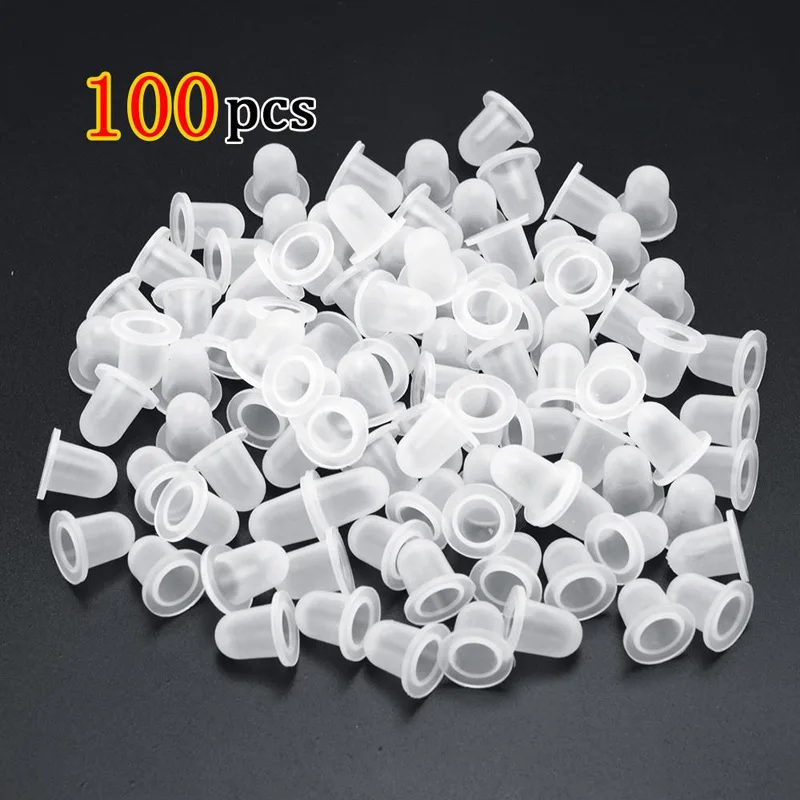 

100Pcs Silicone Tattoo Ink Cups Disposable Microblading Tattoo Permanent Makeup Pigment Holder Container Caps S/L Size Supply