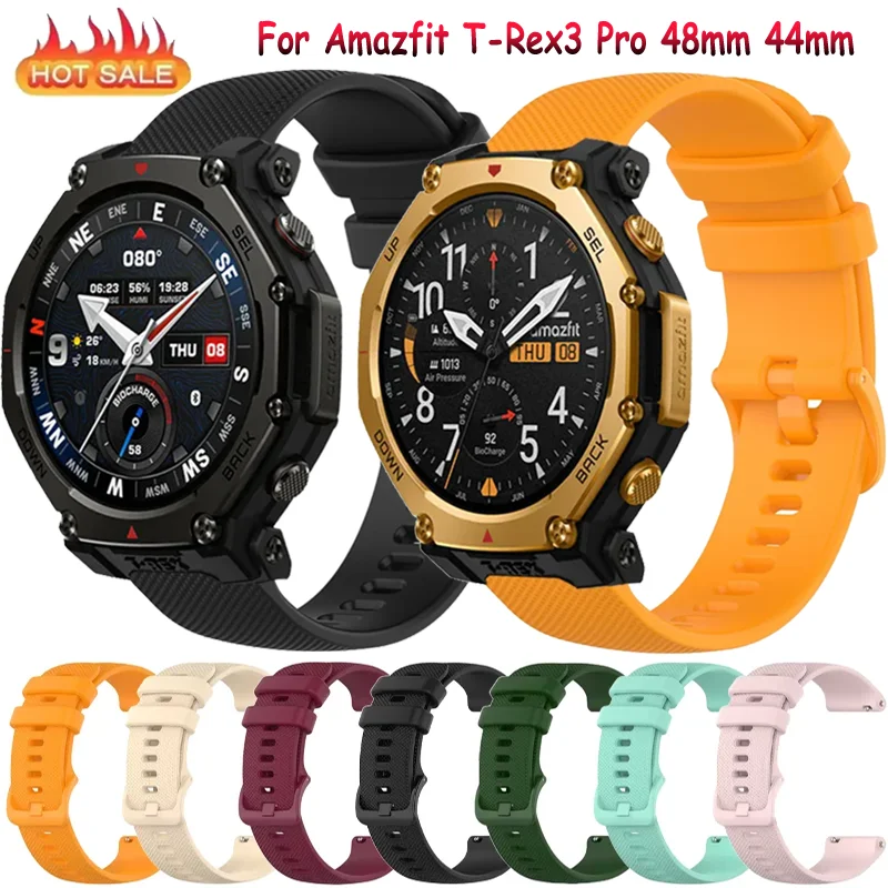 

Силиконовый ремешок 20 мм 22 мм для Amazfit T-Rex3 Pro 48 мм 44 мм, спортивный дышащий браслет для Amazfit Active 2-2 Square/Bip 6-5/Balance 2