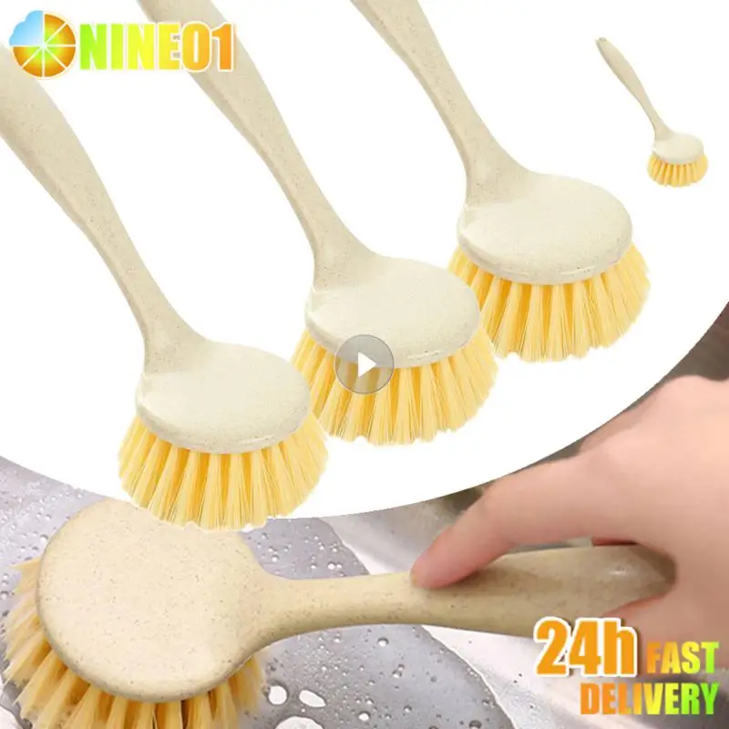 3/1PCS Kitchen Cleaning Brush Long Handle Pan Pot Brush Multifunctional Plate Bowl Dish Washing Brushes Stain Removal Tools