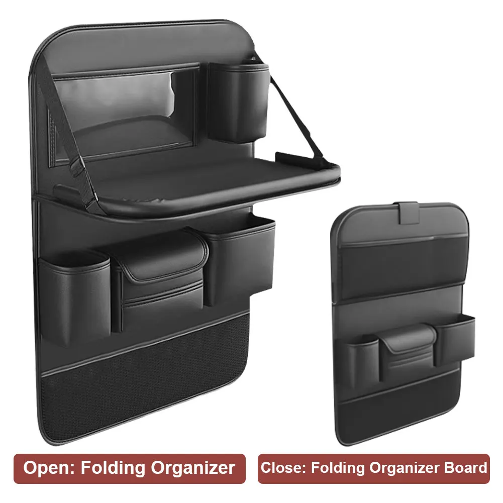 

Car Back Seat Storage Holder with Foldable Tray Car Backseat Organizer Multi-Pocket Waterproof Car Accessories