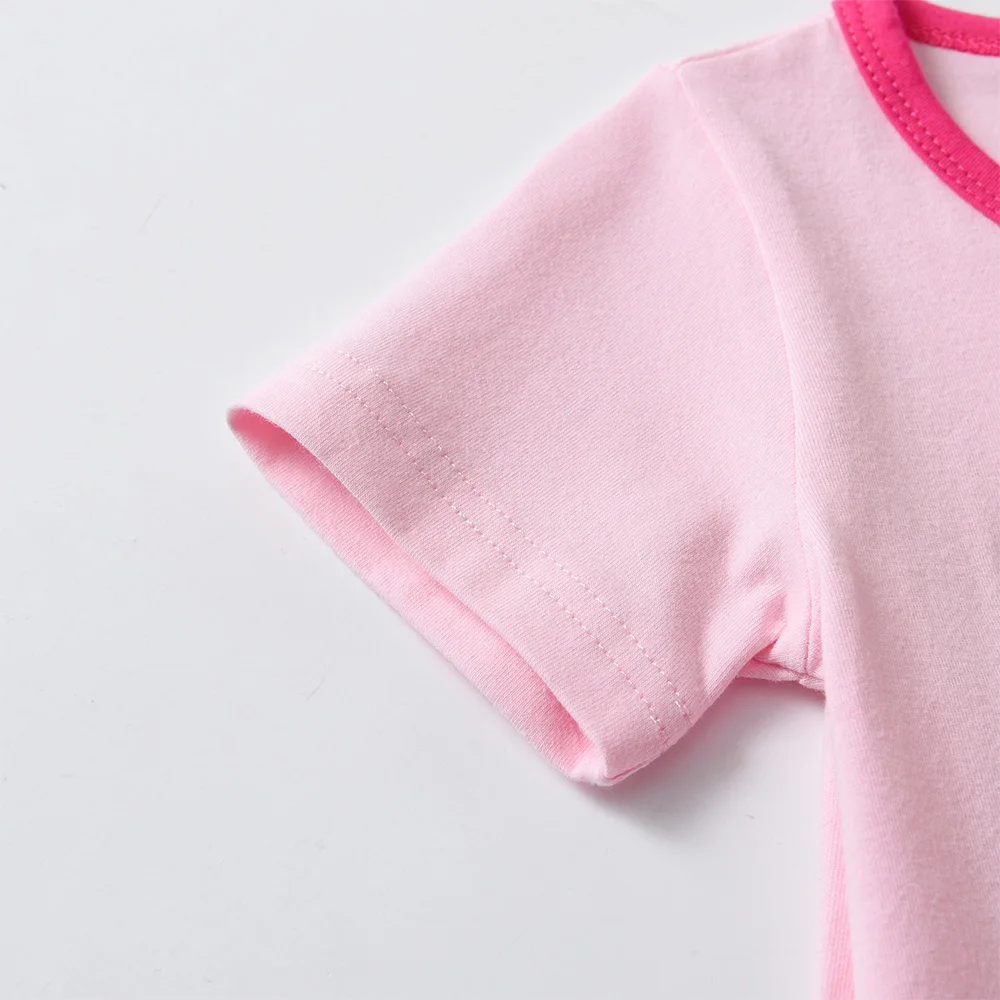 Mädchen Meerjungfrauen-Outfit-Set: Kinder Rüschen-Kurzarm-Baumwoll-Freizeit-Tops und Polyester-Shorts, 2-teiliges Set – Detail 8