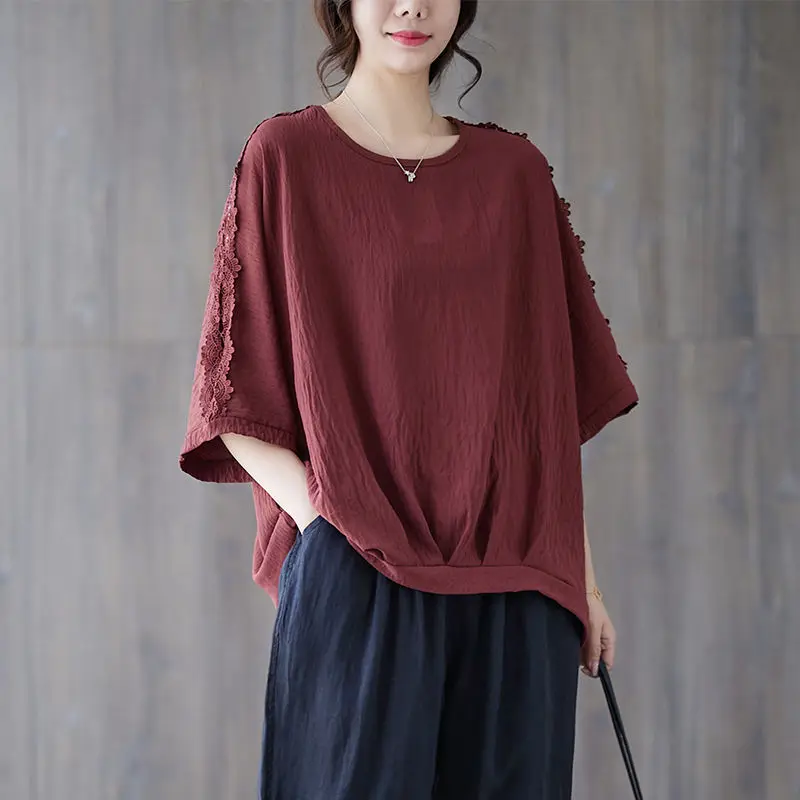 Oversized T Shirts Women Fashion Embroidery Bottom Drawstring T-shirt Korean Style Casual Loose Tops Summer Trend Tshirt Y2k