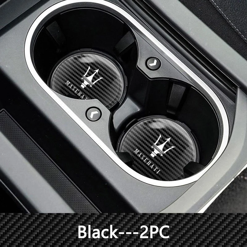 Carbon Fiber Car Coaster Water Cup Bottle Holder Mat Anti-slip Pad For Maserati Quattroporte Spyder Levante Coupe GranTurismo