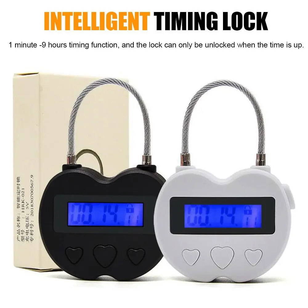 Rechargeable Travel Multifunction Smart Time Lock LCD Display Time Lock Temporary Timer Padlock Electronic Timer