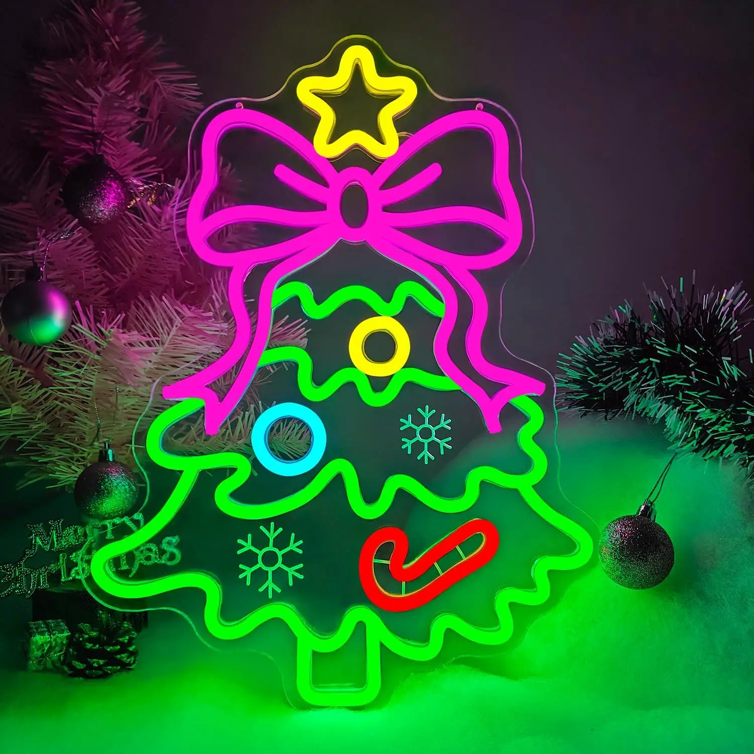 クリスマスネオンサイン-クリスマスツリーネオンサイン-壁装飾-寝室-窓-ホリデー-ドア-クリスマスパーティー-ホームデコレーション-冬のポーチ用