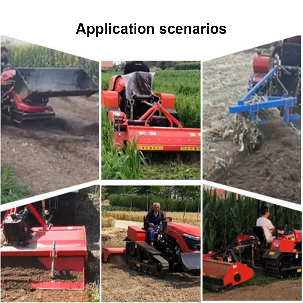 Chinese small agricultural machinery 25hp 35hp tracked rotary tiller small tracked tractor, supplied by machinery factory