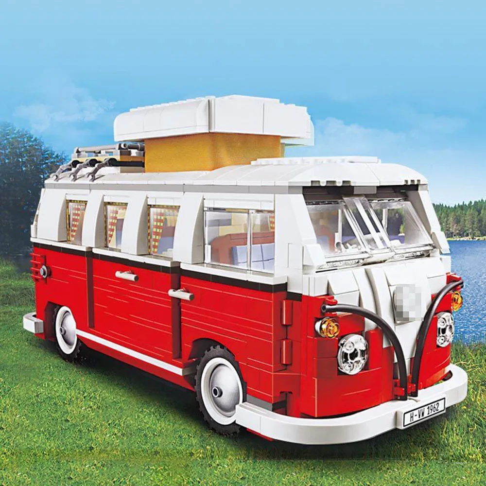 creative expert ideas VW T1 Camper Van decorate 1334pcs moc Building Block 10220 bricks model toy for friends gifts set Christm