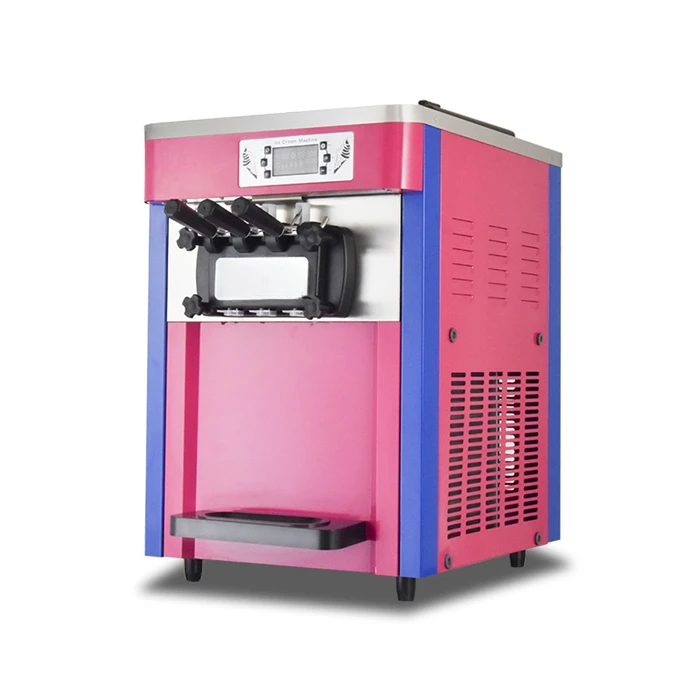 Desktop operation commercial ice cream machine Maker With 3Flavors for cream strawberry chocolate ice cream machine