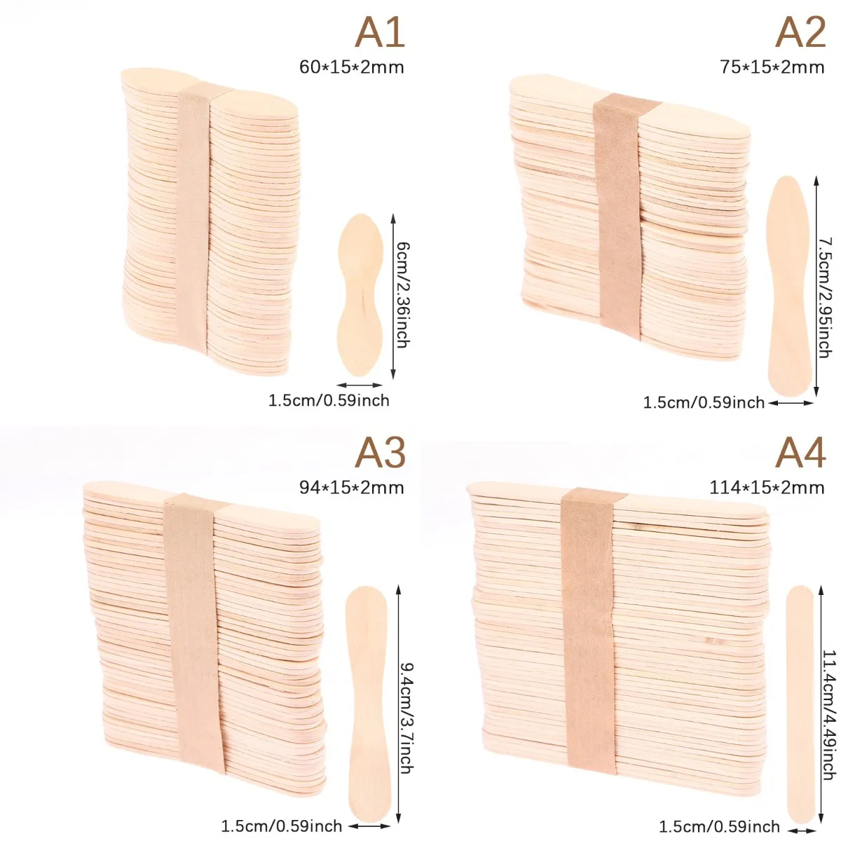 

50PCS/Set Woman Wooden Body Hair Removal Sticks Wax Waxing Disposable Sticks Beauty Toiletry Kits Wood Tongue Depressor Spatula