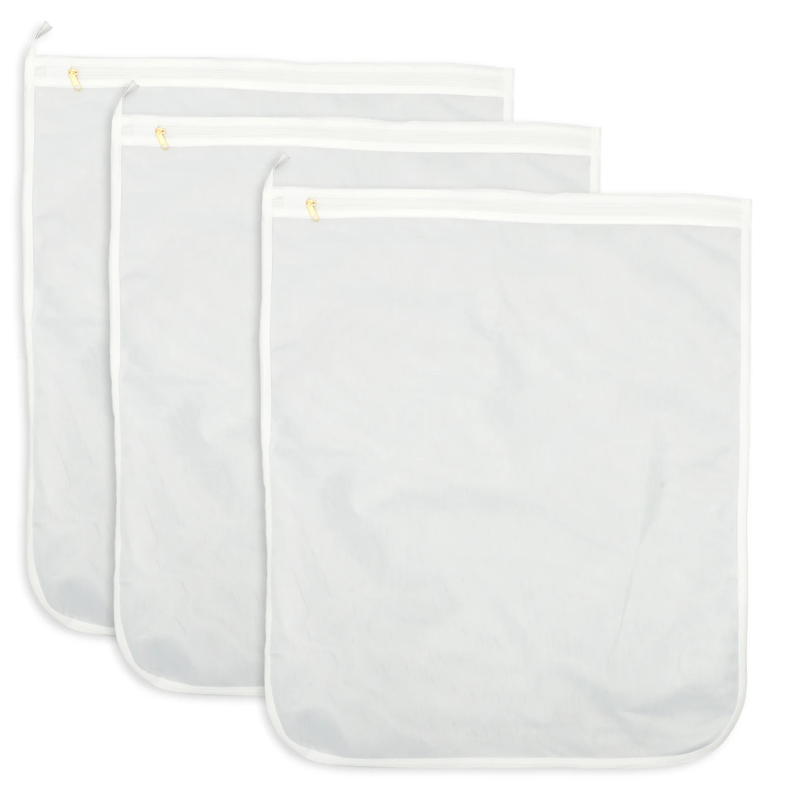 

3Pcs Mesh Laundry Bag Large Reusable Polyester Zipper Closure Protect Underwear Socks Travel Storage Washing Pouch