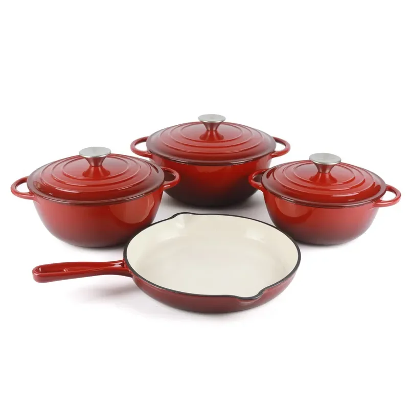 Non-stick Enamel Cast Iron Pot Modern Cookware Dutch Oven Casserole Set