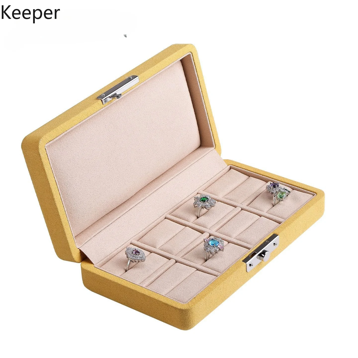 Velvet Jewelry Storage Box with Dividers, Multi-Layer Organizer for Rings Necklaces Earrings, Portable Travel Case, Ramadan Gift