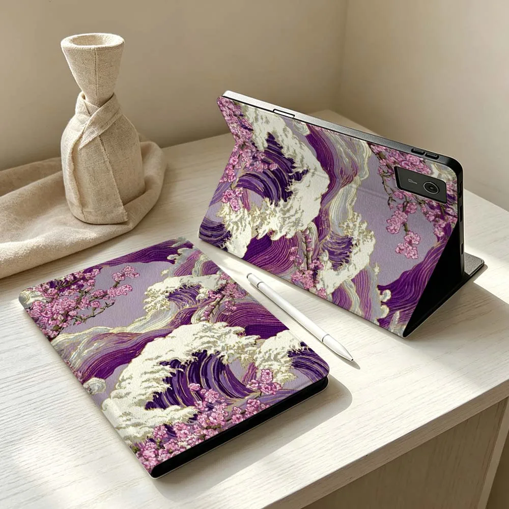 Cherry Blossom Wave For Lenovo Xiaoxin Lenovo Tab Pad Pro Plus P12 P11 M10 Soft Pen Tray Tablet Case