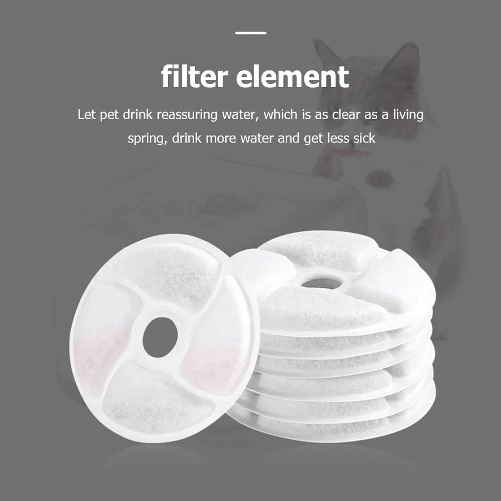 105mm Round Pet Water Fountain Activated Carbon Filters Replace Filter for Cat Dog Drinking Water Dispenser Replacement Filter