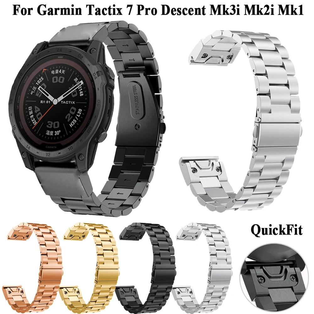 

Stainless Steel Strap For Garmin Fenix 6S 6 6X Pro7 7S 7XPro 5S 5 5X Plus Tactix 7 Pro Metal Watch Band QuickFit Bracelet Correa