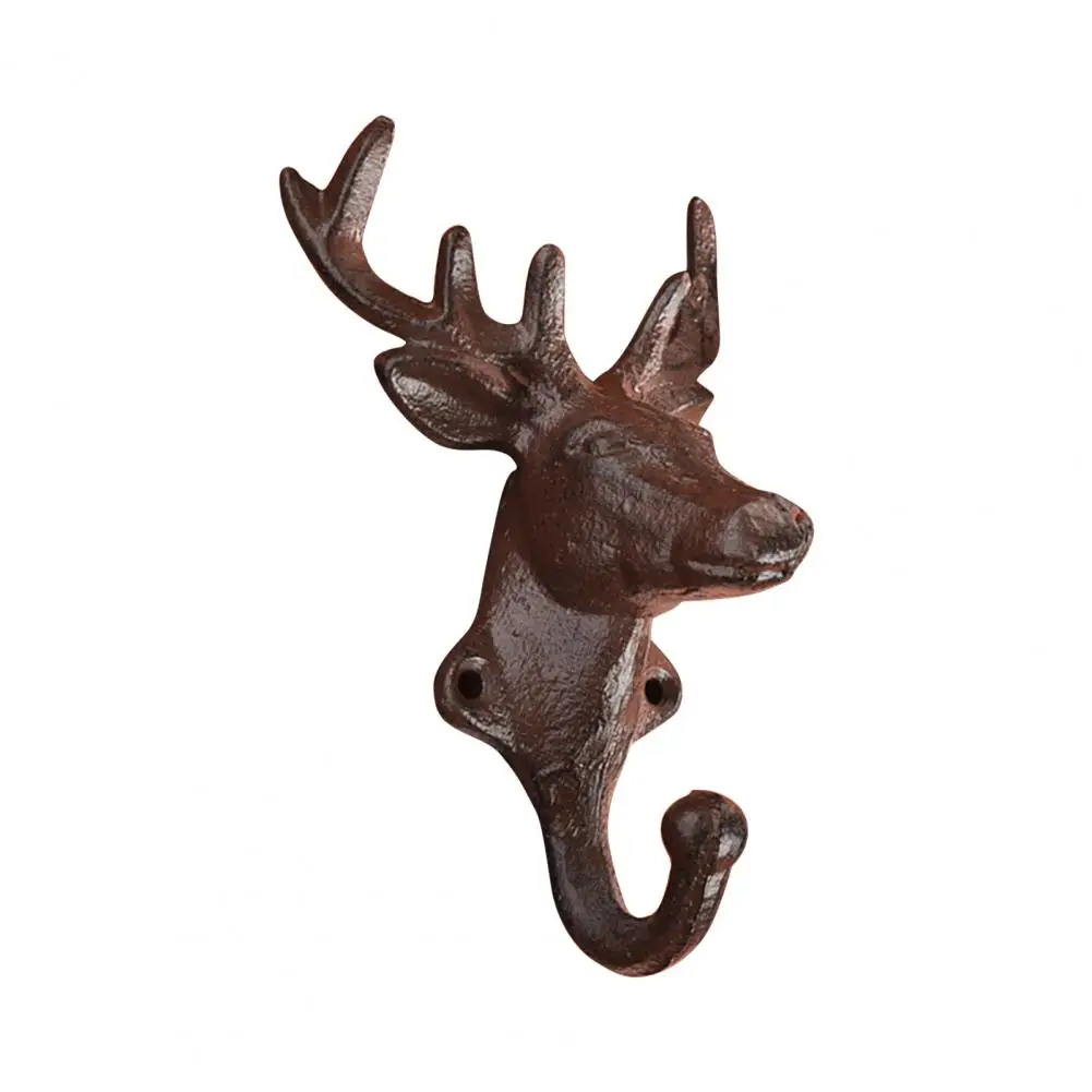 Widely Applied Coat Hook Ornamental Wall Antler Key Holder Hanger Practical Distressed Deer Head Hook Hanger for Towel