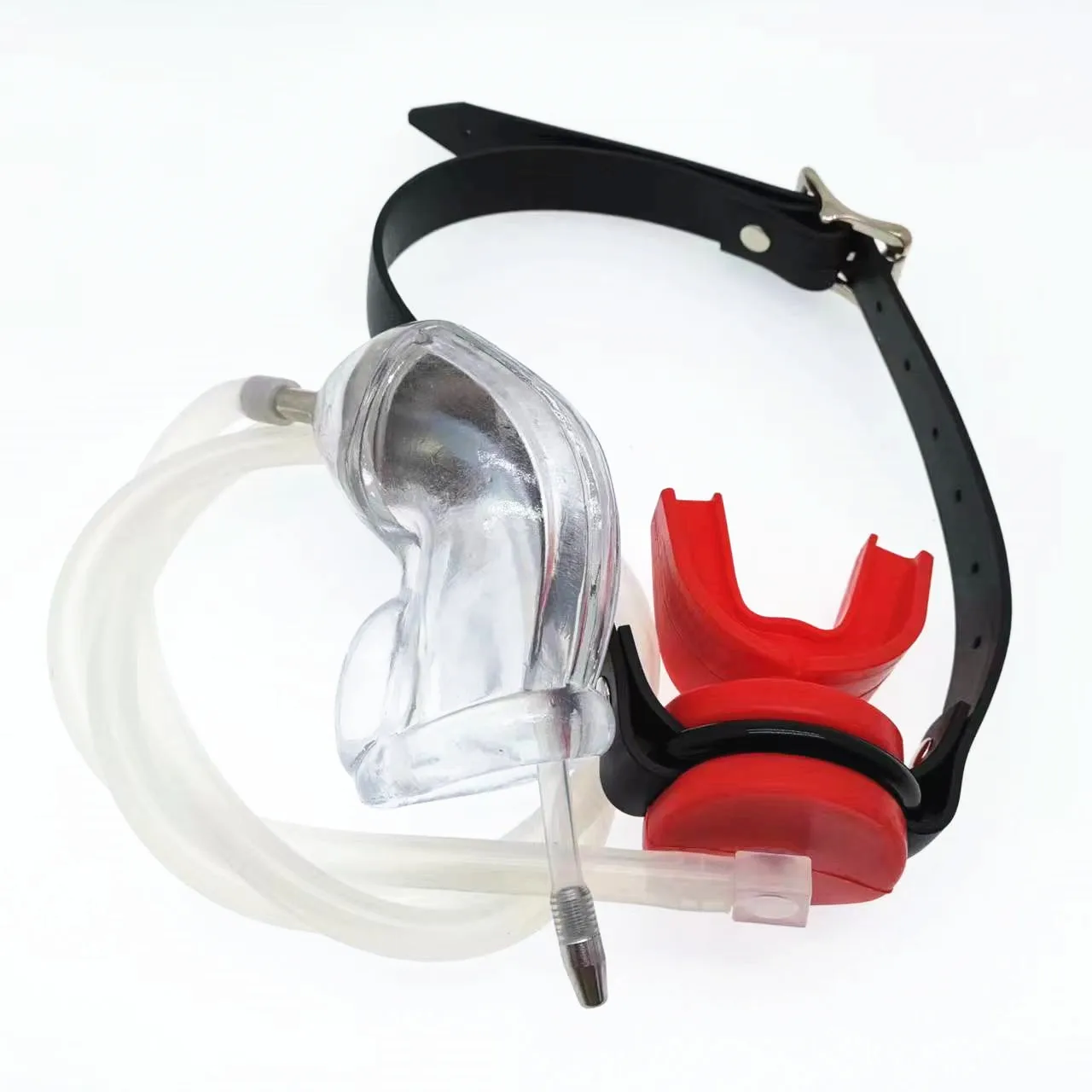 BDSM Have Catheter Penile sheath Flow Into the Mouth Plug Chastity device Cock Cage Sex Toys Men Adult