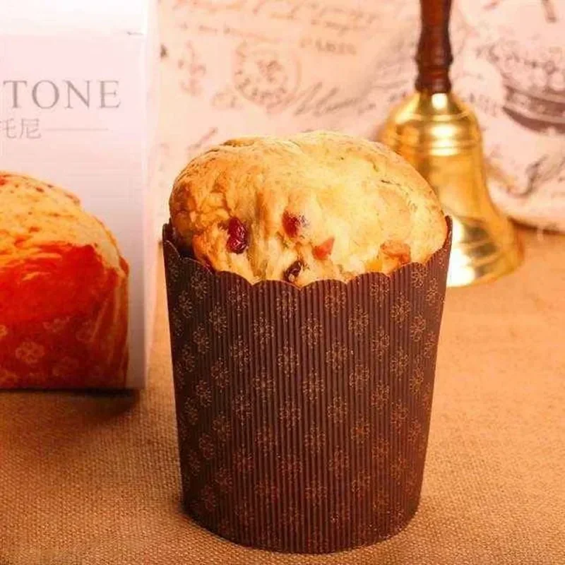 Panettone Paper Tray Mold Steam Oven Bread Cake Carton Packaging Italian High Temperature Resistant Paper Cup Christmas