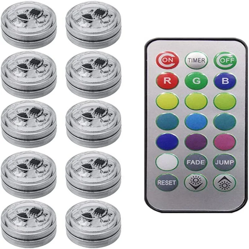 Dive Light, LED Remote Control Waterproof Candle, Small Tea Atmosphere Car Light, Timing Bath, Fish Tank, Vase, Water Light