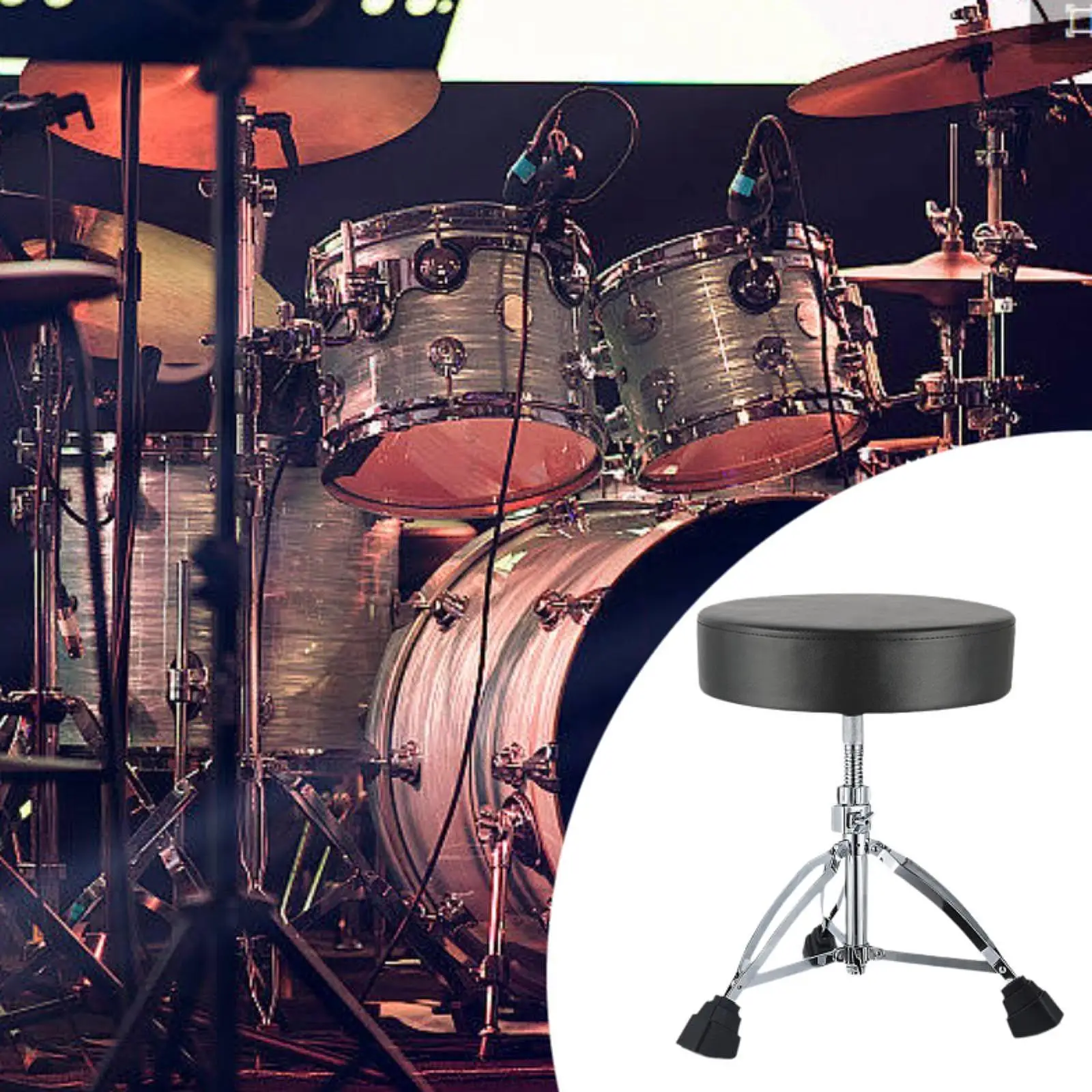 Drum Throne Drummers Gifts Comfortable Strong Load Bearing with Tripod Base