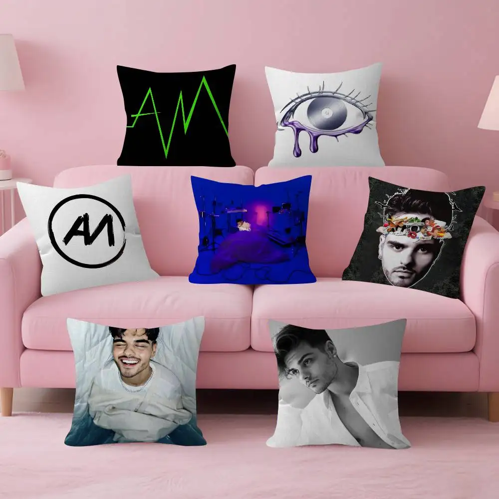 Funda de almohada con estampado de doble cara Singer Abraham Mateo, de felpa corta, adecuada para salas de estar, dormitorios, sofás, funda de cojín decorativa