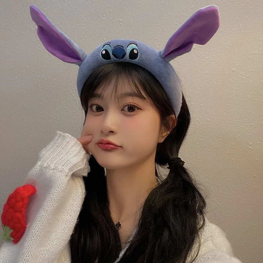 Diadema de felpa con puntadas encantadoras, aro para la cabeza con puntadas de dibujos animados de Anime, adecuado para mujeres, tocados de fiesta, 1 ud.