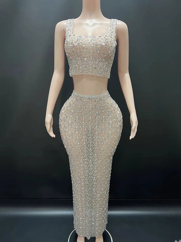 คุณภาพสูงร้อนตาข่ายเซ็กซี่ Camisole Top + กระโปรง 2 ชิ้นชุด 2025 ใหม่แฟชั่นที่กําหนดเองเสื้อผ้าสตรี