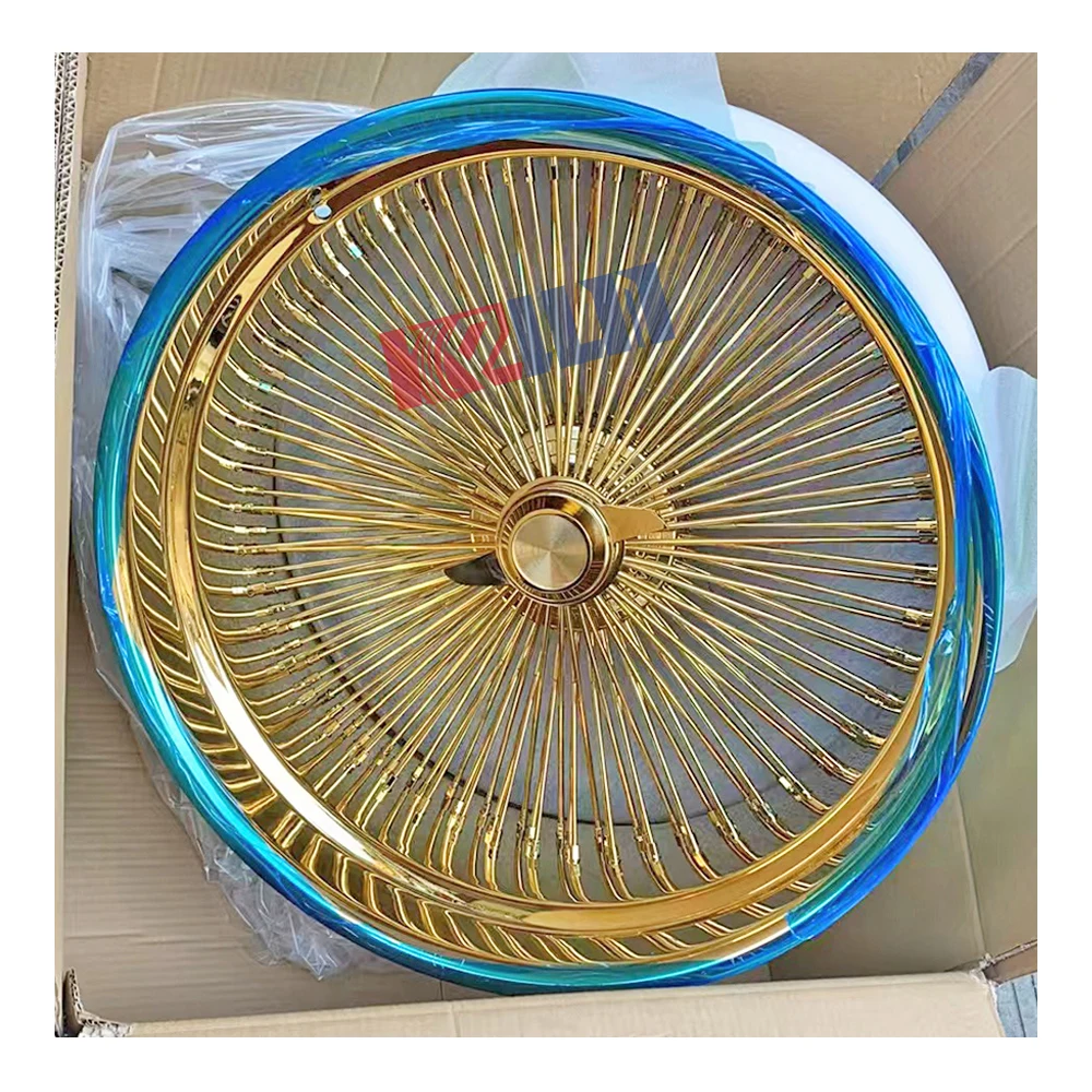 【Hot】Customized  20/22/24/26 WIRE WHEELS 5x114.3 PCD  SPOKE STRAIGHT LACE CHROME RIMS