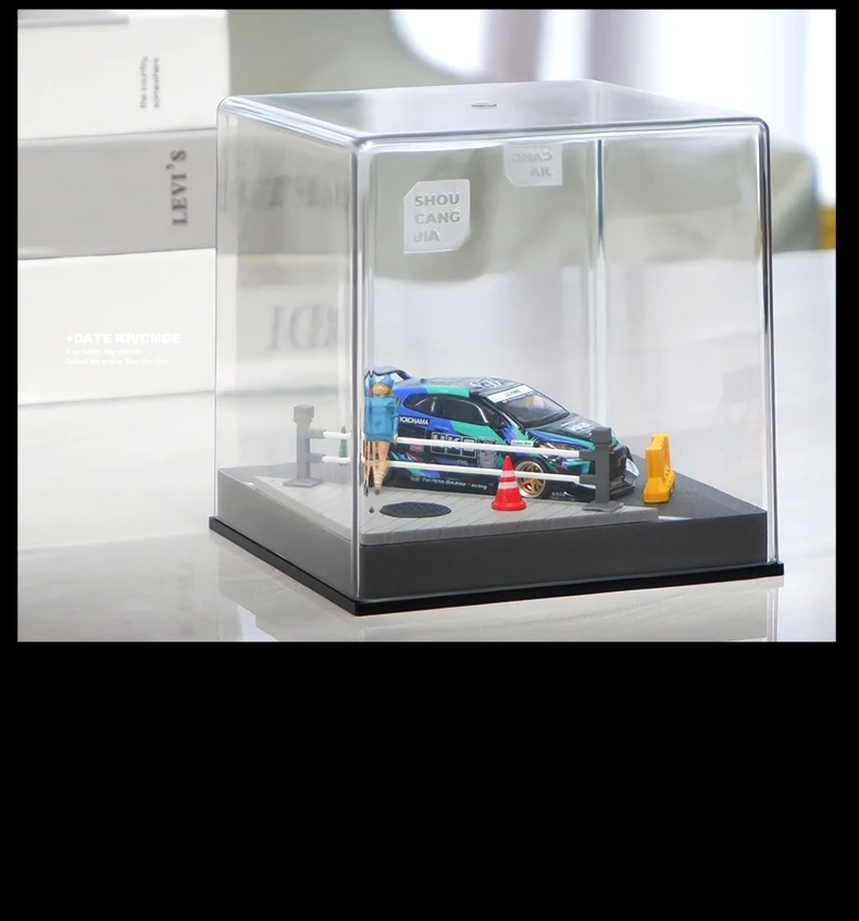 Collector 1/64 Car Model Parking Lot Small-scale Scene Acrylic Display Dust Cover Storage Box Friends Gifts Collect Ornaments