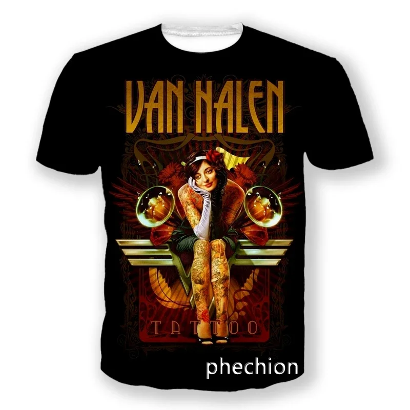 New fashion Van Halen Band 3D printed T-shirt Men\'s and women\'s casual hip hop street summer loose crewneck T-shirt