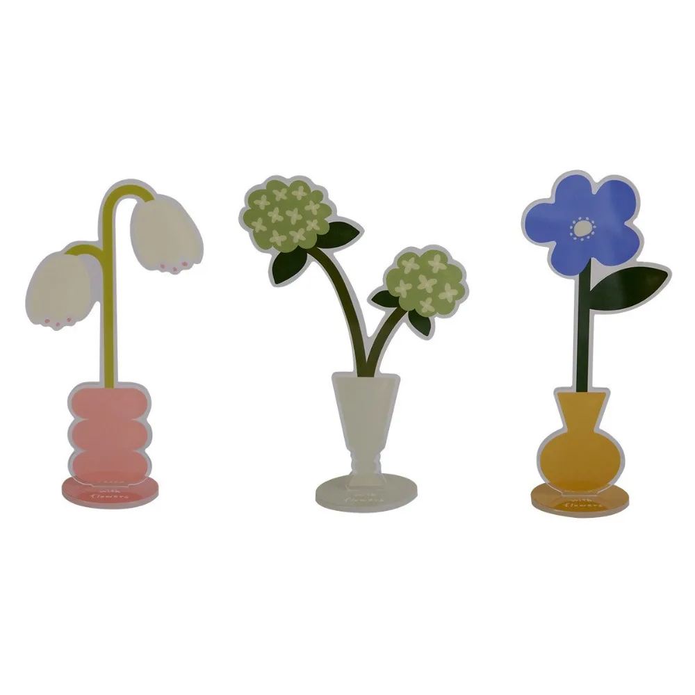 Flower Shaped Flower Photo Clip Memo Holder Portable Acrylic Flower Card Holder Acrylic Creative Flower Desk Paper Clip