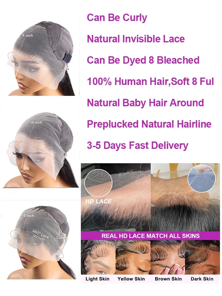 13x6 HDレースフロントウィッグ ディープウェーブ 220密度 カール人毛ウィッグ 生え際処理済み ウォーター360フルレースウィッグ 黒人女性向け ブラジル産