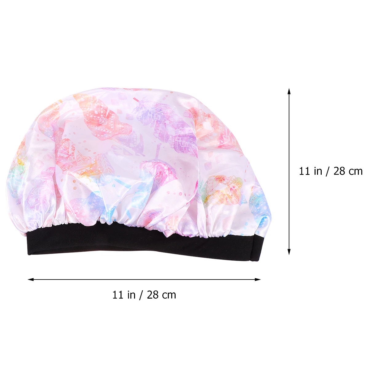

Printed Shower Elastic Bath Cap Elastic Waterproof Hair Protection Foldable Travel Lightweight Bathing