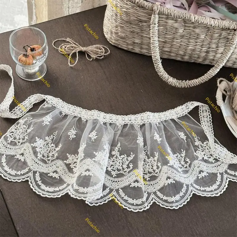 

Delicate Lace Baby Apron Comfortable Cotton Skirt Trimmed Cover Easy to Wash