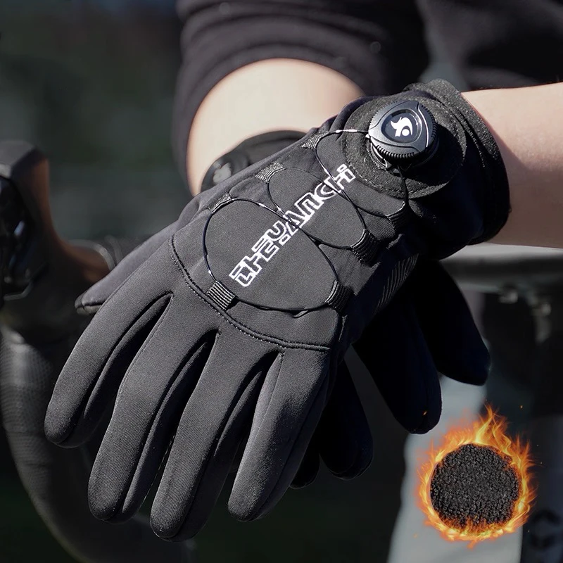 

YANBIGUO Men's Winter Cycling Gloves With Touch Screen Adjustable Windproof Waterproof Gloves For Outdoor Motorcycle Skiing