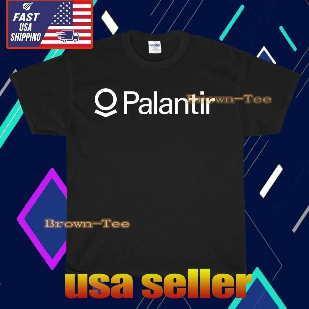 NEW SHIRT PALANTIR WHITE LOGO T-SHIRT UNISEX FUNNY AMERICAN TEE SIZE S-5XL